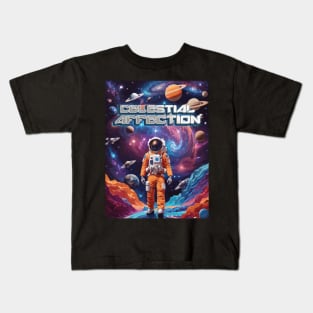 Celestial Affection : Exploring the Universe Kids T-Shirt